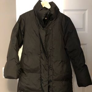 GAP black down coat with tie belt